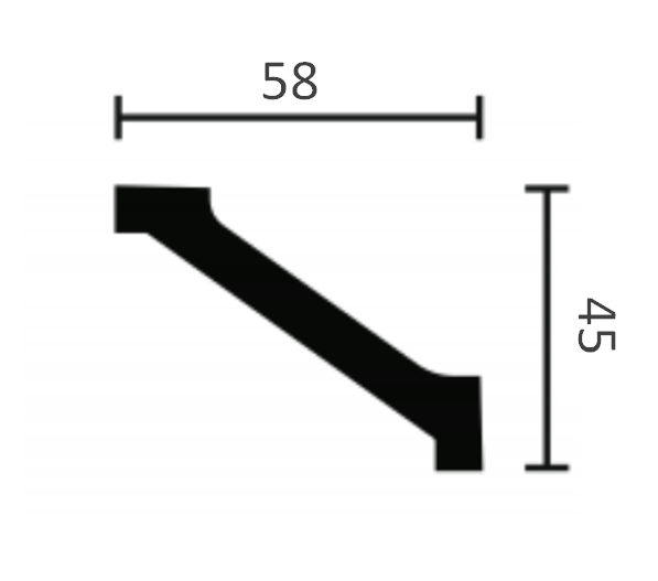 Картинка товара карниз nmc wt1 wallstyl 2000*58*45 мм DSCLWT200010 parketcity-ufa.ru