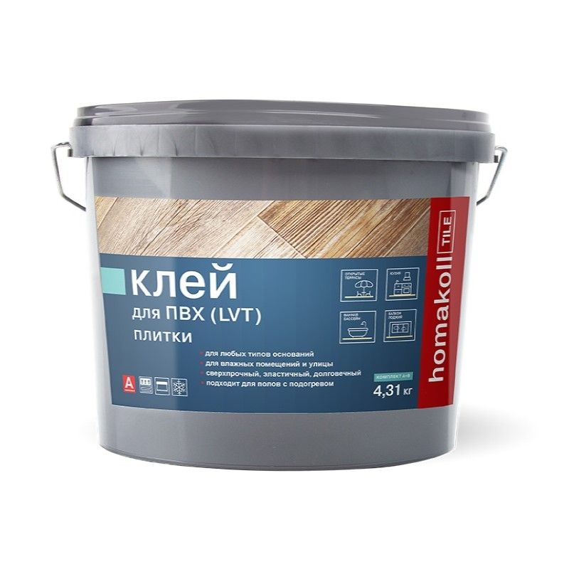 Клей для ПВХ, SPC покрытий Homakoll Tile 2K PU (4,31кг) parketcity-ufa.ru