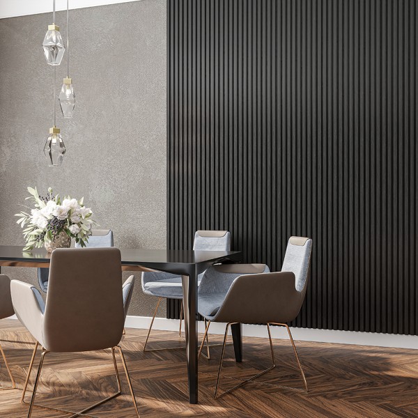 Картинка товара стеновая панель 3d line modern черная 2750*165*19 мм ТП10028903 parketcity-ufa.ru