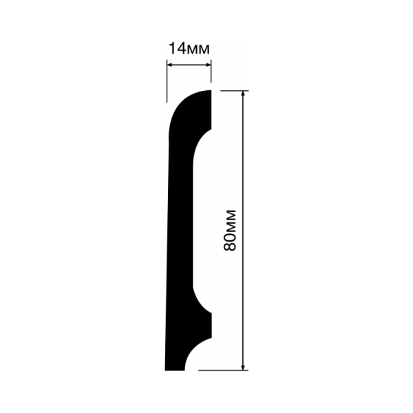 Картинка товара плинтус hiwood b80b 2000*80*14 мм B80B parketcity-ufa.ru