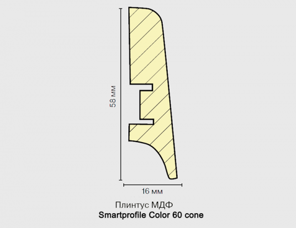 Картинка товара плинтус мдф smartprofile 60 color дуб 2400*60*16 снят!!! ТП10009020 parketcity-ufa.ru