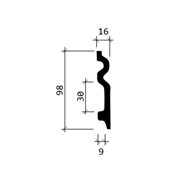 Картинка товара плинтус 1.53.109 европласт 2000*98*16 мм 1.53.109 parketcity-ufa.ru
