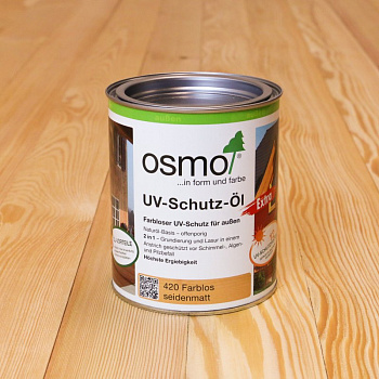 Масло Osmo 420 UV-Schutz-Oil Extra бесцветное (с УФ-фильтром) 0,125л parketcity-ufa.ru
