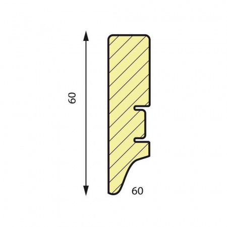 Картинка товара плинтус мдф  60 stella paint 2000*60*16 мм   остаток!!! 004863 parketcity-ufa.ru