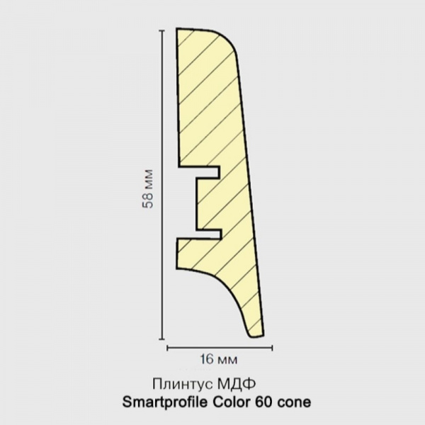 Картинка товара плинтус мдф smartprofile 60 color дуб 2400*60*16 снят!!! ТП10009020 parketcity-ufa.ru