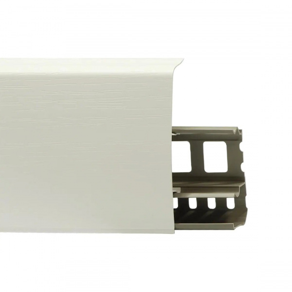 Картинка товара плинтус lineplast mega lb001 белый с тиснением (100мм) LB001 parketcity-ufa.ru