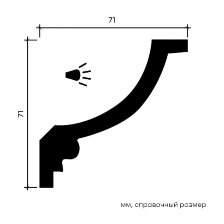 Картинка товара карниз 1.50.208 европласт 2000*71*71 мм 1.50.208 parketcity-ufa.ru