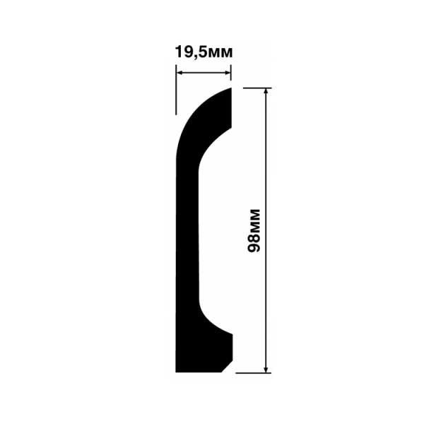 Картинка товара плинтус hiwood b98v1 2000*98*19,5 мм B98V1 parketcity-ufa.ru