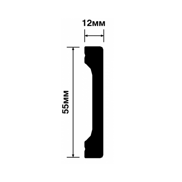 Картинка товара плинтус hiwood b55v1 2000*55*12 мм B55V1 parketcity-ufa.ru