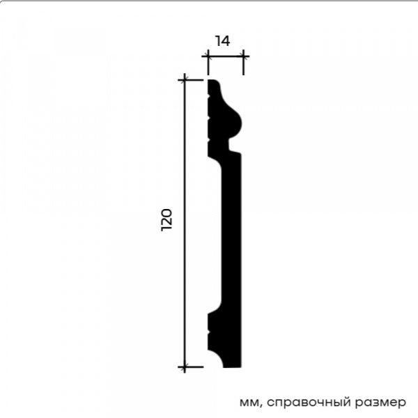 Картинка товара плинтус 6.53.108 европласт 2000*120*14 мм 6.53.108 parketcity-ufa.ru