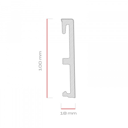 Картинка товара плинтус salag alpha 100 черный (ral9005) AP11F3 parketcity-ufa.ru