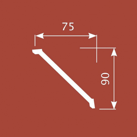 Картинка товара карниз cosca kx031 2000*90*75 мм КХ031 parketcity-ufa.ru