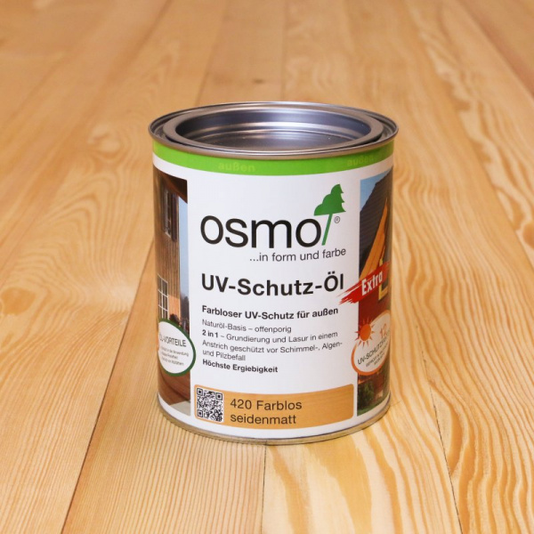 Картинка товара масло osmo 420 uv-schutz-oil extra бесцветное (с уф-фильтром) 0,125л #420 / 125 parketcity-ufa.ru