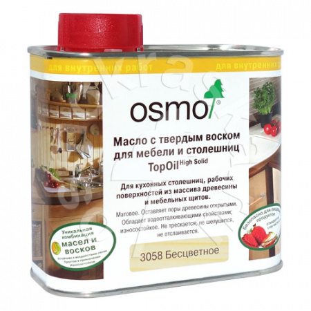 Картинка товара масло для столешниц osmo 3058 topoil (0,5л) матовое #3058 parketcity-ufa.ru