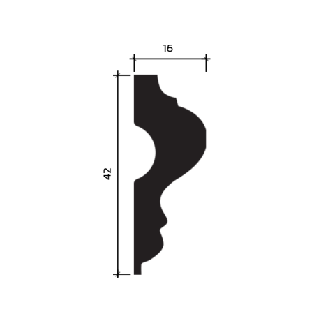 Картинка товара молдинг 1.51.301 европласт 2000*42*16 мм 1.51.301 parketcity-ufa.ru