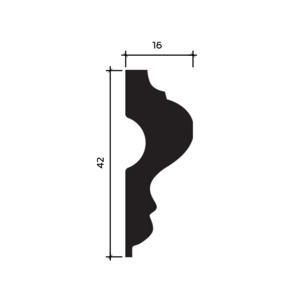 Картинка товара молдинг 1.51.301 европласт 2000*42*16 мм 1.51.301 parketcity-ufa.ru