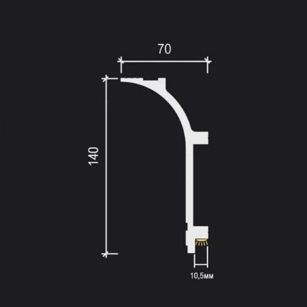 Картинка товара карниз decor-dizayn dd520 estet 2000*140*70 мм DD520 parketcity-ufa.ru
