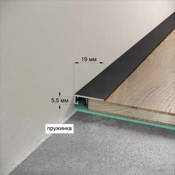 Картинка товара плинтус металлический laconistiq micro 19 arm 2450*19*5,5 мм 010051 parketcity-ufa.ru