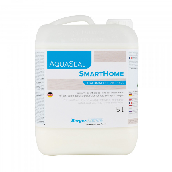 Картинка товара лак для паркета berger aqua-seal smarthome (5л) XP180004BK10(HM)-5 parketcity-ufa.ru