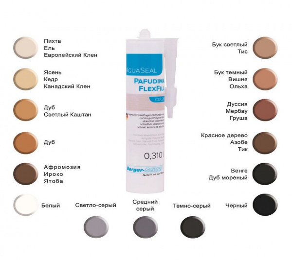 Картинка товара герметик для заполнения швов berger aquaseal pafudima flexfill color (310мл) 008637 parketcity-ufa.ru