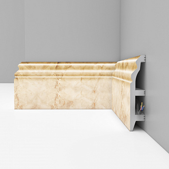 Плинтус Decomaster 232-80 Мрамор голд 2400*100*22 мм parketcity-ufa.ru