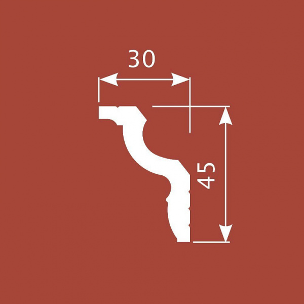 Картинка товара карниз cosca kx022 2000*45*30 мм КХ022 parketcity-ufa.ru