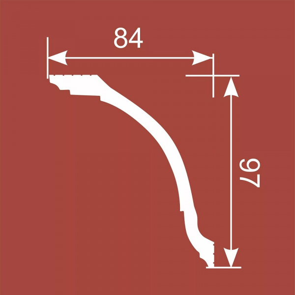Картинка товара карниз cosca kx015 2000*97*84 мм КХ015 parketcity-ufa.ru