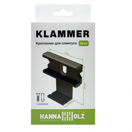 Фото товара крепеж для плинтуса hannaholz (50шт/уп)  007693 parketcity-ufa.ru Картинка товара крепеж для плинтуса hannaholz (50шт/уп)  007693 parketcity-ufa.ru