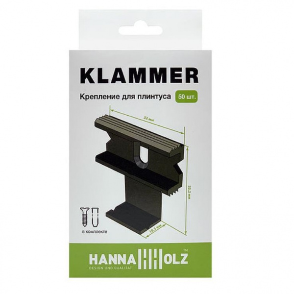 Картинка товара крепеж для плинтуса hannaholz (50шт/уп)  007693 parketcity-ufa.ru