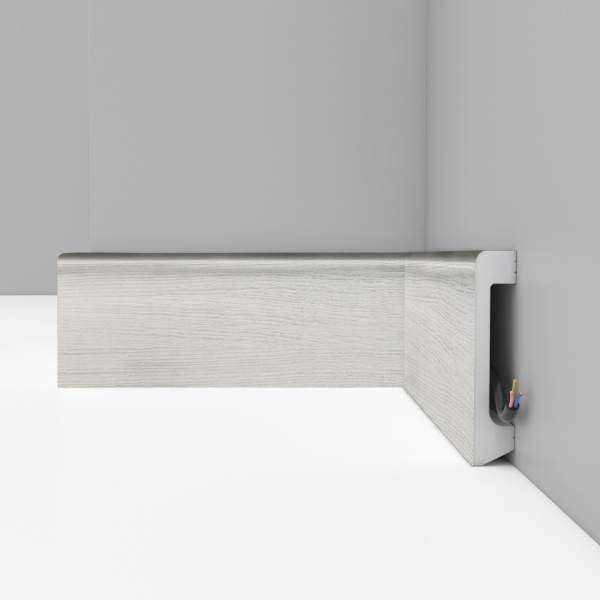 Картинка товара плинтус decomaster d235-84 ясень белый 2400*80*17 мм D235-84ДМ parketcity-ufa.ru