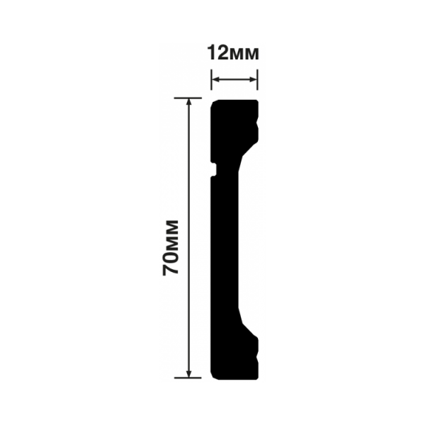 Картинка товара плинтус hiwood b70v1l 2000*70*12 мм B70V1L parketcity-ufa.ru
