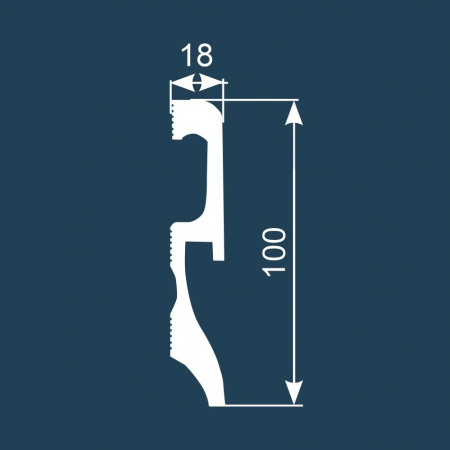 Картинка товара профиль под подсветку cosca рx033 2000*100*18 мм РХ033 parketcity-ufa.ru