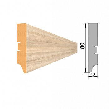 Плинтус МДФ Stella Color 80A Дуб Сонома  ОСТАТОК!!! parketcity-ufa.ru