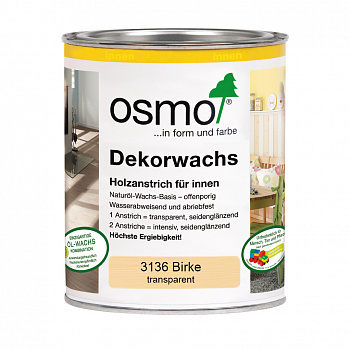 Масло Osmo 3136 Dekorwachs Transparent Береза (0,75л/2,5л) (0,75 л) Масло Osmo 3136 Dekorwachs Transparent Береза (0,75л/2,5л) (0,75 л)