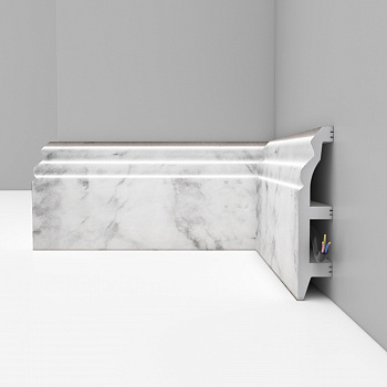 Плинтус Decomaster 232-79 Мрамор белый 2400*100*22 мм parketcity-ufa.ru