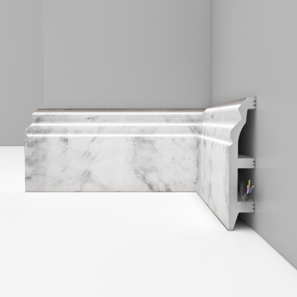 Картинка товара плинтус decomaster 232-79 мрамор белый 2400*100*22 мм D232-79 ДМ parketcity-ufa.ru