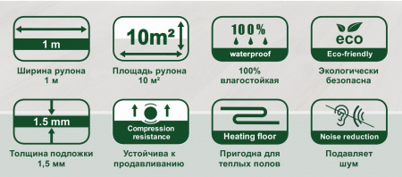 Подложка под SPC/LVT 1,5 мм Profield Eva (м2)