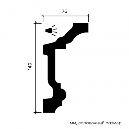 Картинка товара карниз 1.50.146 европласт 2000*149*76 мм 1.50.146 parketcity-ufa.ru