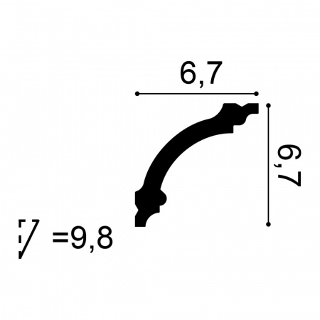 Картинка товара карниз orac cb511n durofoam 2000*67*67 мм CB511N parketcity-ufa.ru