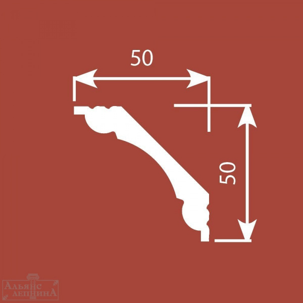 Картинка товара карниз cosca kx001 2000*50*50 мм КХ001 parketcity-ufa.ru