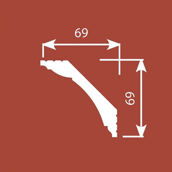 Картинка товара карниз cosca kx014 2000*69*69 мм КХ014 parketcity-ufa.ru
