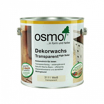 Масло Osmo 3111 Dekorwachs Transparent Белое (0,75л/2,5л) (2,5 л)