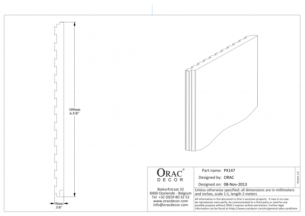 Картинка товара молдинг orac px147 2000*169*9 мм PX147 parketcity-ufa.ru