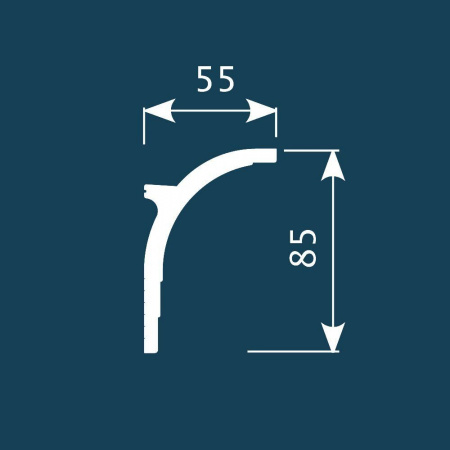 Картинка товара карниз cosca kx045 2000*85*55 мм КХ045 parketcity-ufa.ru