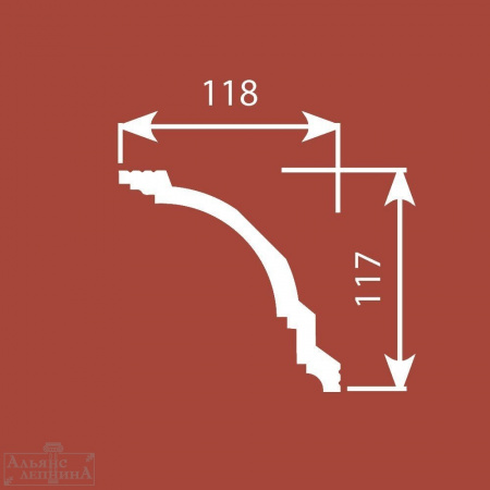 Картинка товара карниз cosca kx004 2000*118*117 мм КХ004 parketcity-ufa.ru