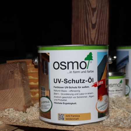 Картинка товара масло osmo 420 uv-schutz-oil extra бесцветное (с уф-фильтром) #420 parketcity-ufa.ru