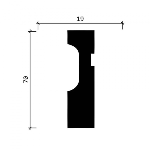 Картинка товара молдинг decor-dizayn dd01 2000*70*19 мм DD01 parketcity-ufa.ru