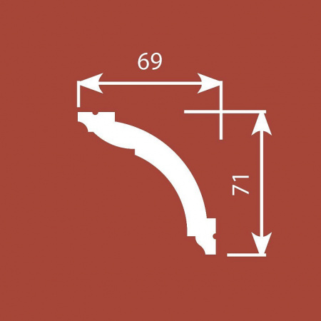 Картинка товара карниз cosca kx005 2000*69*71 мм КХ005 parketcity-ufa.ru