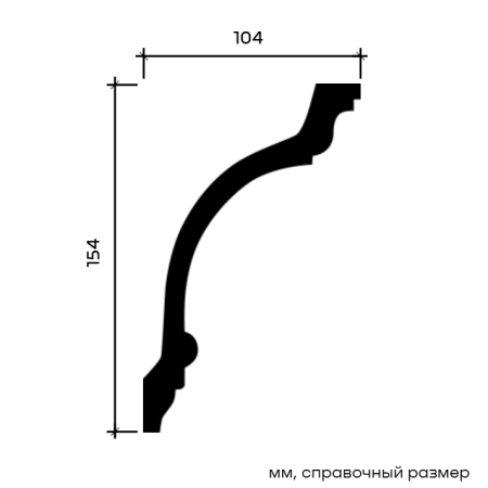 Картинка товара карниз 1.50.117 европласт 2000*154*104 мм 1.50.117 parketcity-ufa.ru