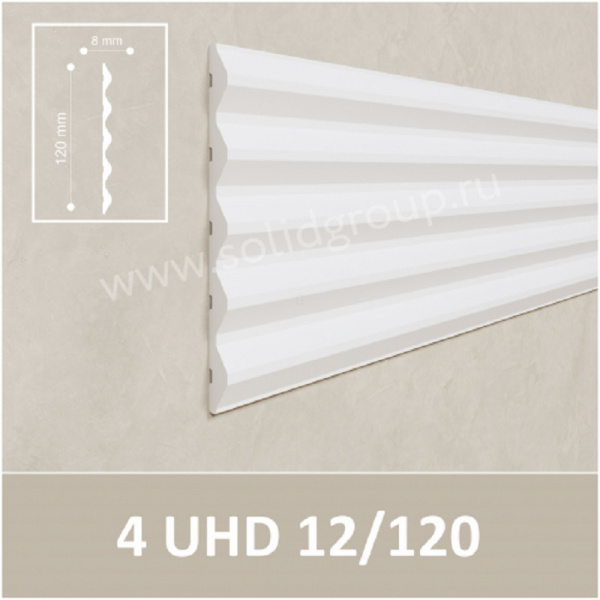 Картинка товара панель solid 12/120 белая 2800*120*8 мм  parketcity-ufa.ru
